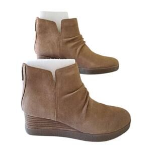 Dansko Suede Booties Wedge Zipper Back Waterproof Women's 8.5-9 (39) Stephanie